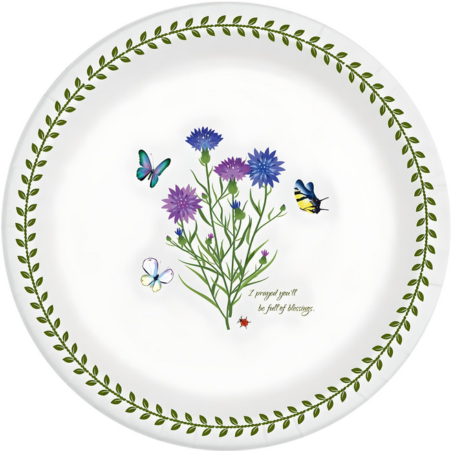 무상표 플라워 종이접시 23cm, 15개입, 1개