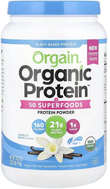 몸관리하세요 겨울입니다 Orgain Organic Protein™ + 50 슈퍼 푸드 파우더 바닐라빈 918g(2.02lb) 특별관리진행, OrgainOrganicProtein50슈퍼푸드파우더바, 1개 - 쿠팡