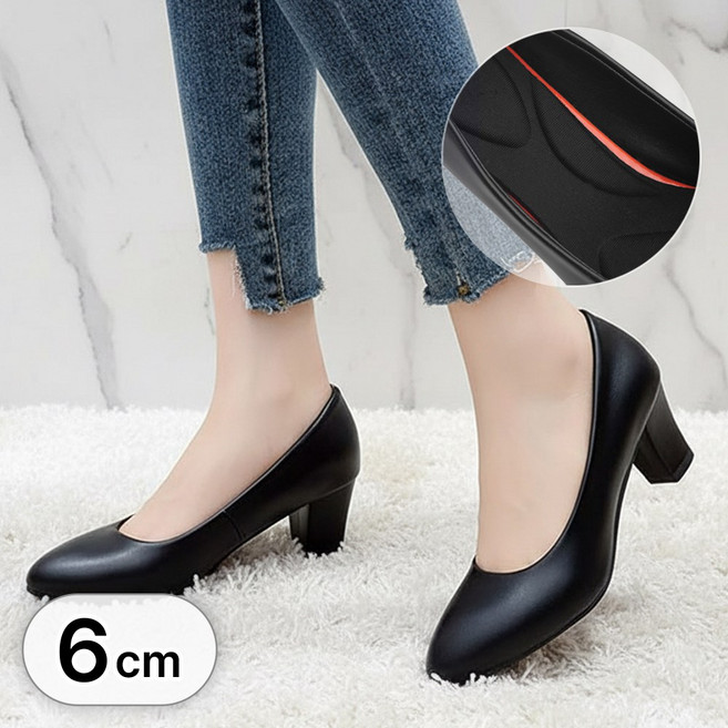 라뷰드 여성 데일리 쿠션 펌프스힐 여자 정장 구두 발편한 하이힐 미들굽 면접 신발 데일리룩 데이트룩 오피스룩 데일리 슈즈 4cm 5cm 6cm
