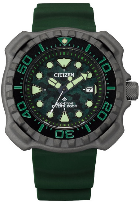 CITIZEN PROMASTER 光動能潛水錶 45mm 防水200米 復刻綠