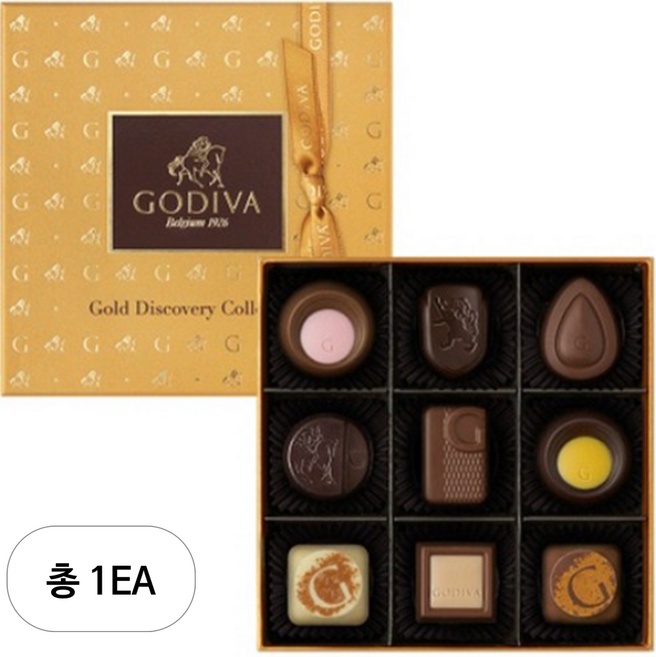 고디바 골드 디스커버리 초콜릿 9종 세트, 1세트, 102g