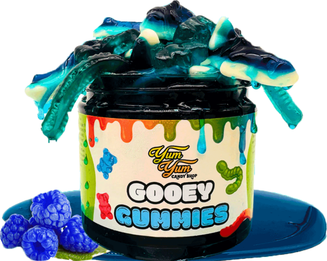Gooey Gummies 사워 구미 캔디스낵 블루라즈베리, 311g, 1개