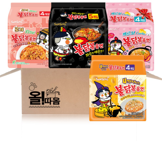 삼양 멀티라면 불닭멀티 4종 기획세트 1호 (불닭+까르보+로제+4가지치즈) 각 멀티 1봉씩