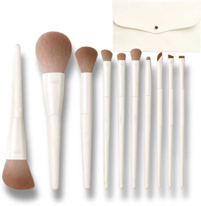 MAMOMA 메이크업 브러쉬 10종 세트, 1개, 베이지