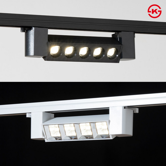 LED 아트스포트 레일조명 8W 플리커프리 KS인증, 사각 흑색바디 전구색, 1개