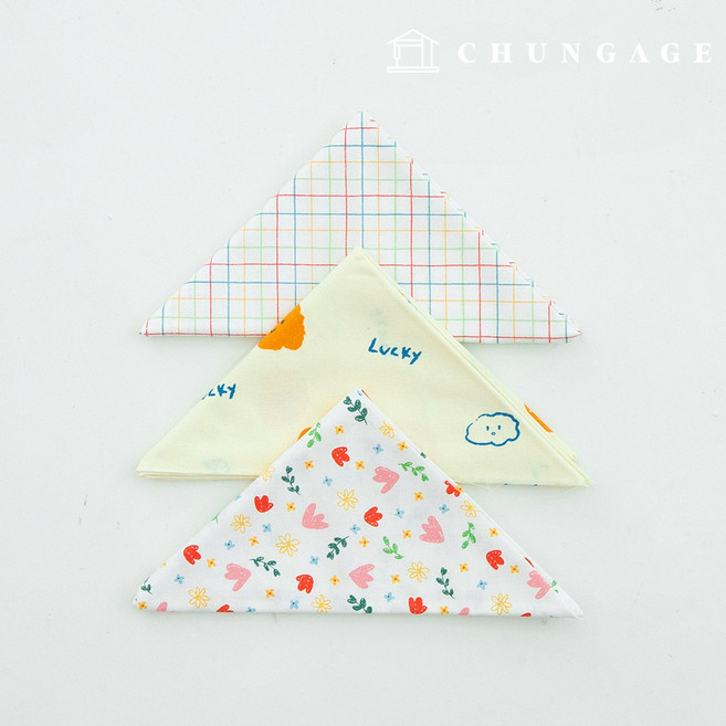 천가게 원단패키지 체크 플라워 자투리원단 꽃무늬 면 구름 조각천 3종 140, 1개