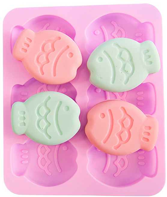 붕어빵 6구 비누 몰드, 랜덤 발송, 1개