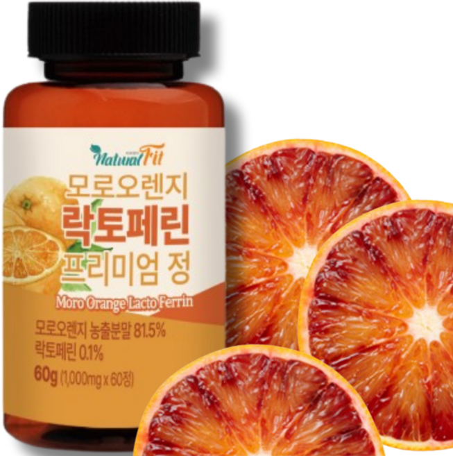 네추럴핏 모로오렌지 락토페린 프리미엄 정 1000mg x 60정, 6개