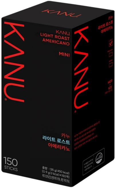 카누 라이트 로스트 아메리카노 미니 원두커피믹스, 0.9g, 150개입, 1개