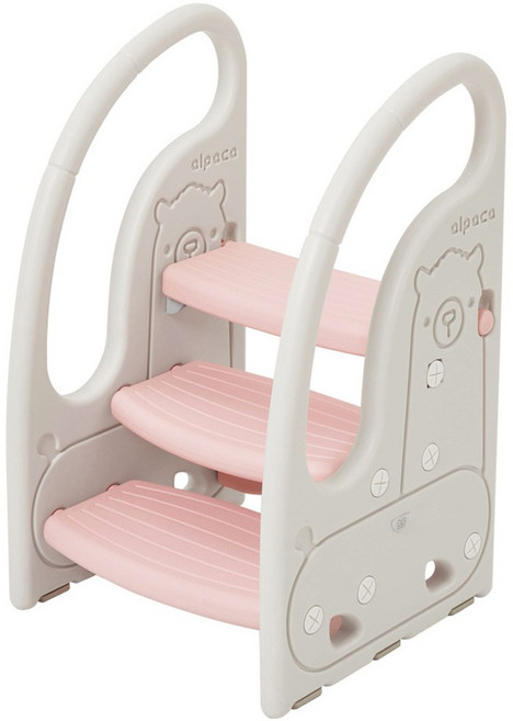 BeneBene 아동용 알파카 2단 3단 트랜스폼 디딤대, 핑크, 1개