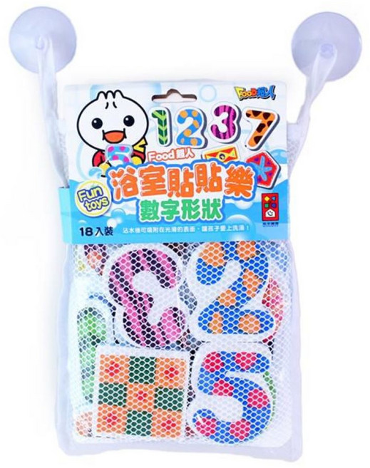 Food超人 浴室貼貼樂-數字形狀 浴室玩具, 1個, 數字形狀