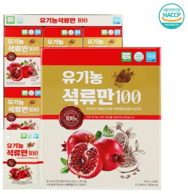 HACCP 인증 유기농 석류만 100, 70ml - 쿠팡