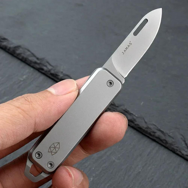 접이식 날카로운 야외 다기능 스테인레스 스틸 미니 칼 풀기용 휴대용 키체인 EDC 생존, silver 1pc, 1개