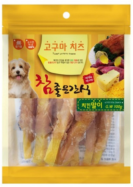 (3개묶음)[펫더맨] 참좋은간식 (고구마 치즈 - 치킨말이), 3개, 100g, 고구마