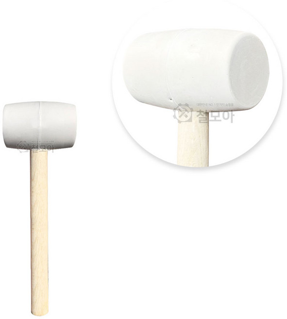 백색 고무망치 소 중 대 층간소음 고무 다용도 다목적 망치 함마 해머, 1개, 백색고무망치 중
