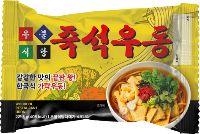 우불식당 즉석우동, 221.5g, 4개