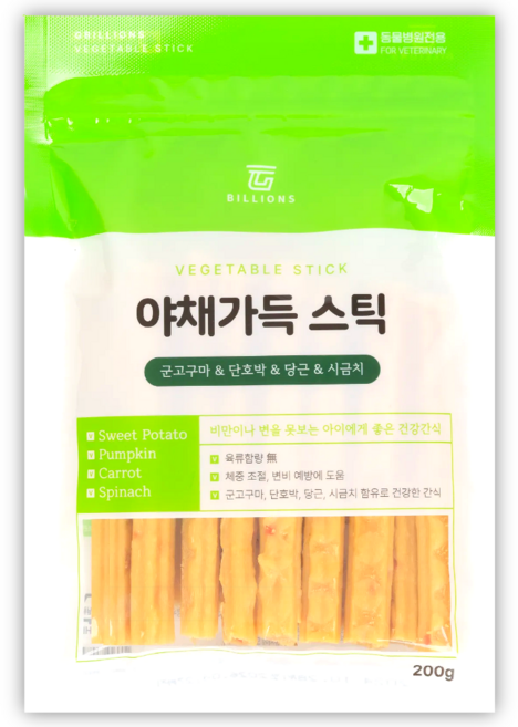 야채가득 스틱 강아지 비건 간식, 1개, 200g, 야채가득스틱