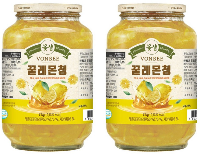[코스트코] 본비 레몬청 2kg x 2병 / 꿀레몬청 레몬차, 1개입, 2개