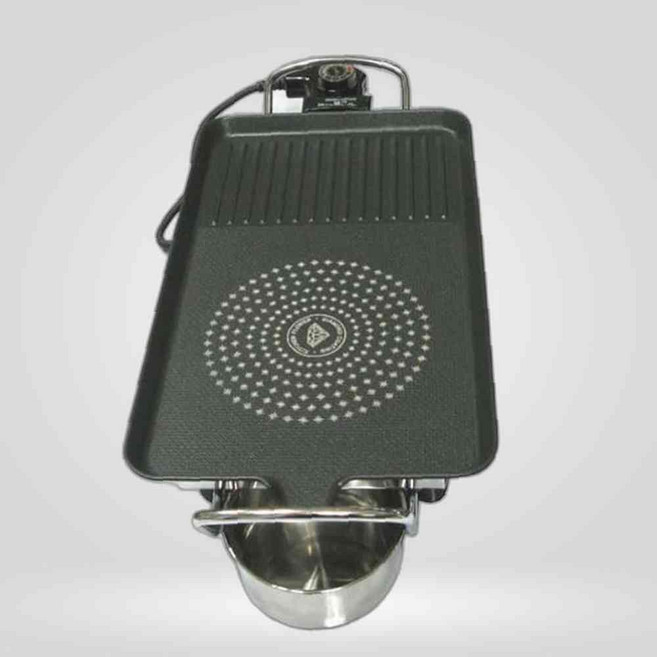 키친플라워 전기 그릴 고기 불판 바베큐 그릴팬 전기후라이팬 고기불판 48cm 그릴팬, 단일옵션