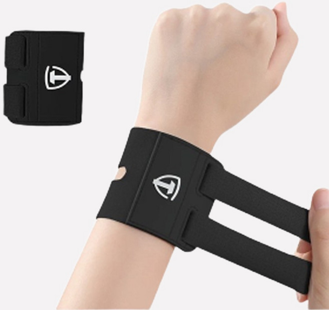 [제이엠리빙] 1+1 손목 보호대 아대 좌우 세트 고정 압박 밴드 얇은 슬림 테이핑 슬리브, 블랙, 1세트