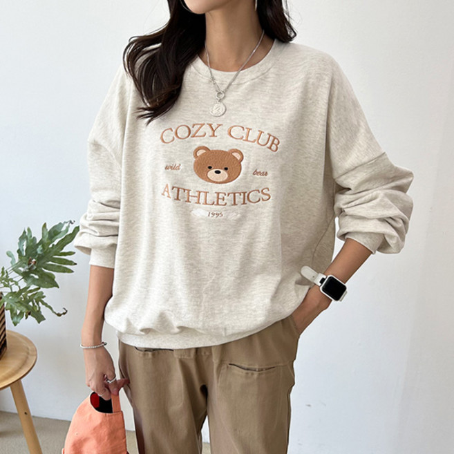 마이쏭 빅사이즈 긴팔티 캐주얼 클럽베어오버핏맨투맨