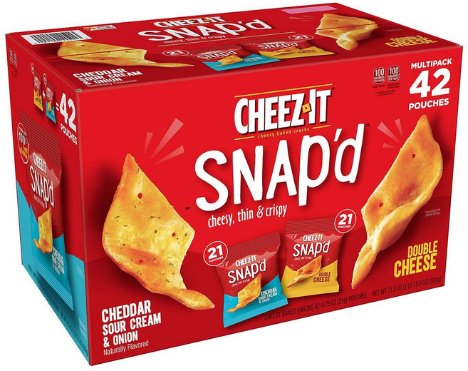 치즈잇 스냅드 체다 사우어 크림 & 어니언 더블 치즈 42개입, 1개