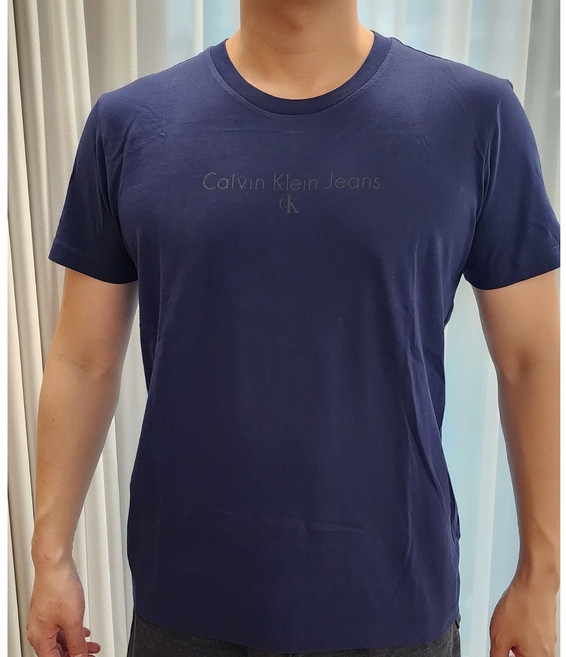 Ck 켈빈클라인 남성 오리지널 로고 반팔티 신축성 좋은 면100% 반소매 티셔츠 여름 이너티 기본 레귤러핏 여름 남자 ck 반팔 블루햇님 1회용 손소독제