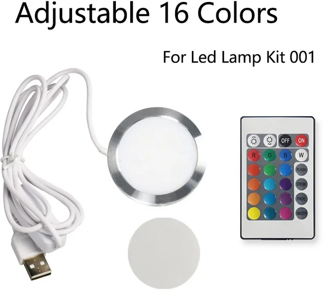 Led 램프 키트 Bambulab 001 조정 가능한 부품 DIY 모델 쉘 흰색/차가운/따뜻한 빛, 01 2pcs, 02 16 Colors Support