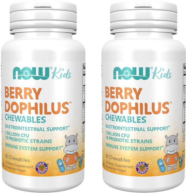 나우푸드 베리 도필러스 키즈 어린이 유산균 츄어블, 60정, 2개
