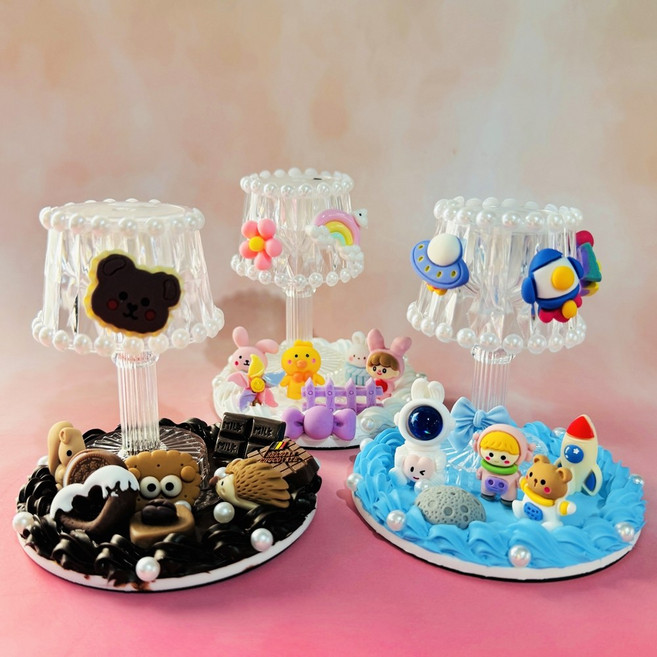 크림클레이 데코덴 파츠 자석무드등 만들기세트 미니무드등 조명등 초등미술 DIY키트 꾸미기재료, 자석무드등-동물친구