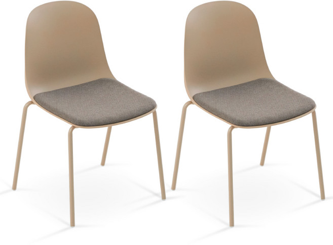 포블리스 mong 다이닝 체어 식탁 카페 의자, 2개, 더스티베이지