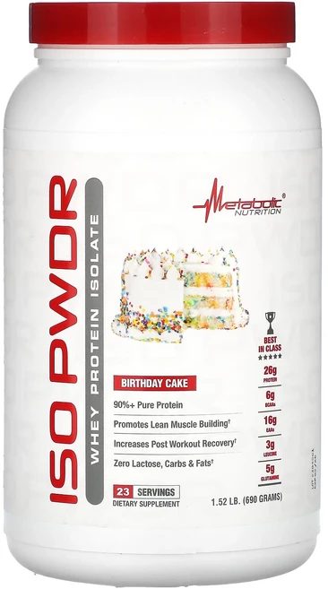 몸관리하세요 겨울입니다 Metabolic Nutrition ISOpwdr 분리유청단백질 생일 케이크 맛 690g(1.52lb) 특별관리진행, MetabolicNutritionISOpwdr분리유청단, 690g - 쿠팡