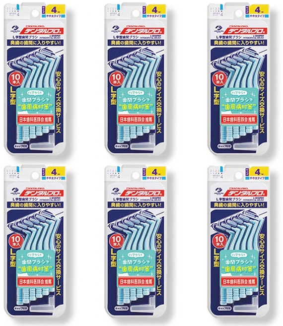 잭스 덴탈프로 치간칫솔 L자형 4호(M) 1박스 (6개), 6개, 10개입, 1.2mm - 쿠팡