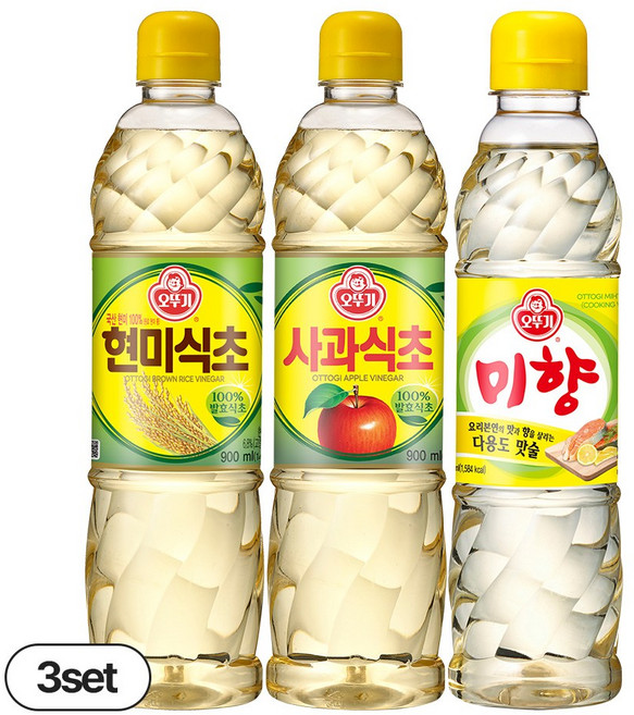 오뚜기 현미식초 900ml 3개+사과식초 900ml 3개+미향 900ml 3개, 9개