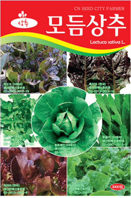 세인화분 모듬상추 3000립 - 상추 씨 씨앗, 1개