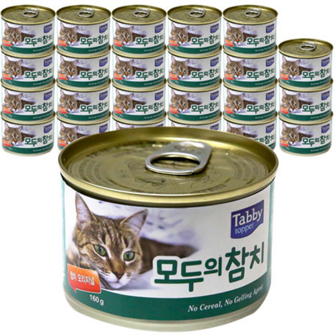 테비 모두의참치 고양이 간식캔, 참치오리지날, 160g, 24개