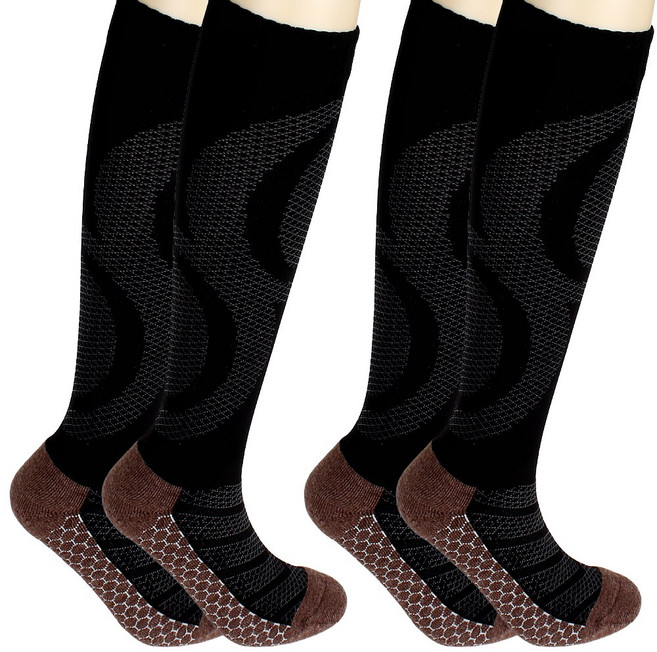 국산 따뜻한 울 스포츠 쿠션 니삭스 러닝양말 등산 골프 양말, 2개, 블랙