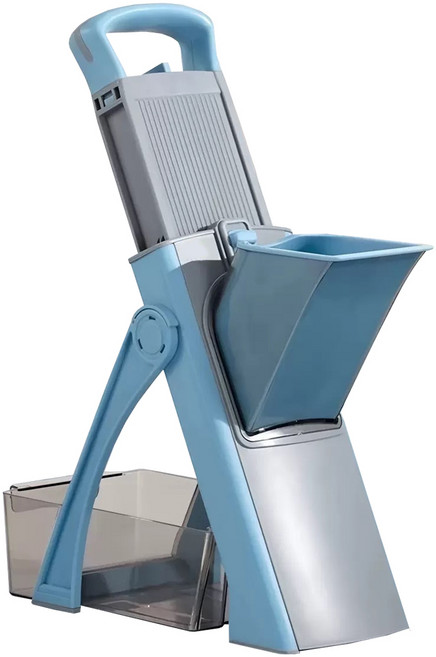 텐카이그레이 야채슬라이서 [식품안전관리 인증 제품] 다기능 채써는기계 절단기 만능 야채 커터 채썰기, 1세트, 블루