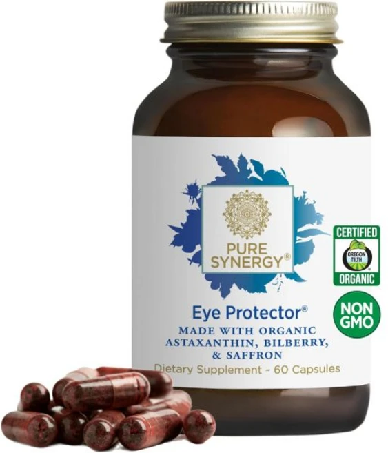 PURE SYNERGY Eye Protector | 100% Natural Vegan Eye Health Supplement | with Astaxanthin Lutein, 1개, 60정 - 쿠팡