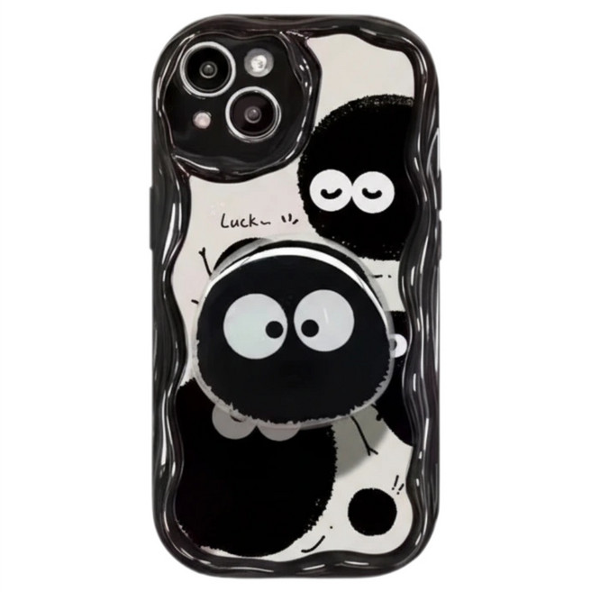 갤럭시 S25 울트라 플러스 S24FE S25엣지 블랙 먼지 숯검댕이 귀여운 그립톡 핸드폰케이스 D156