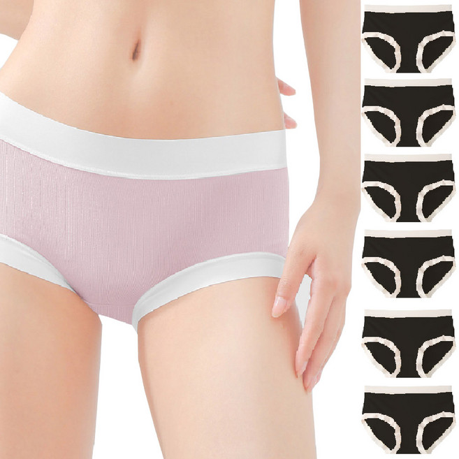 어워크 여성용 고탄력 모달 스판 노라인 팬티 6종 세트