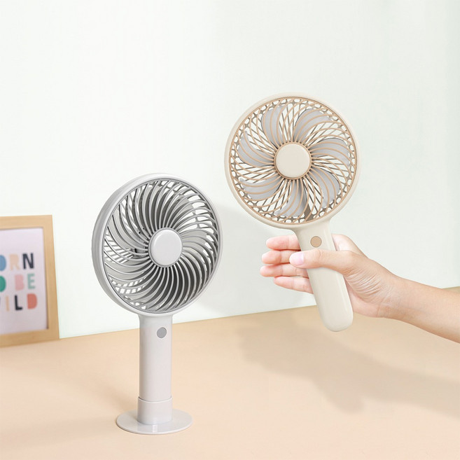 [엑스트라] 블루스톰 F22 무선 BLDC 6인치 빅팬 핸디 선풍기 (거치대포함), 블랑그레이