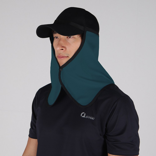 오투아이스 쿨링 햇빛가리개 (멀티형/안전모 전용) 썬가드 자외선차단 스포츠 얼굴가리개, 멀티형(다크그린), 1개