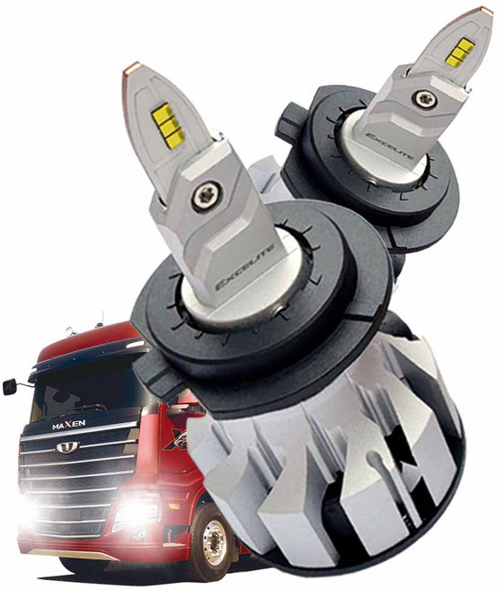 맥쎈 더쎈 구쎈 Gold Label 합법인증 LED전조등 24V 화물차전조등 트럭전조등 화물차램프 버스전조등 엑시언트 트라고 메가트럭 파비스 프리마 만트럭 스카니아 볼보 벤츠, 2개, H7