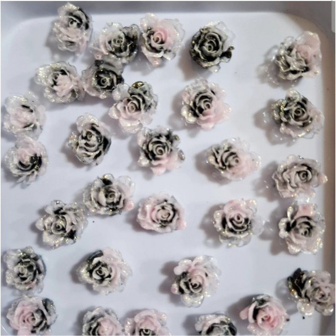海棠洛神花軟花 美甲飾品, 1個, 3號 10mm 海棠洛神花系列 100入