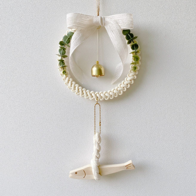 렛비 마크라메 액막이 명태 도어벨 현관종, 상단 리본