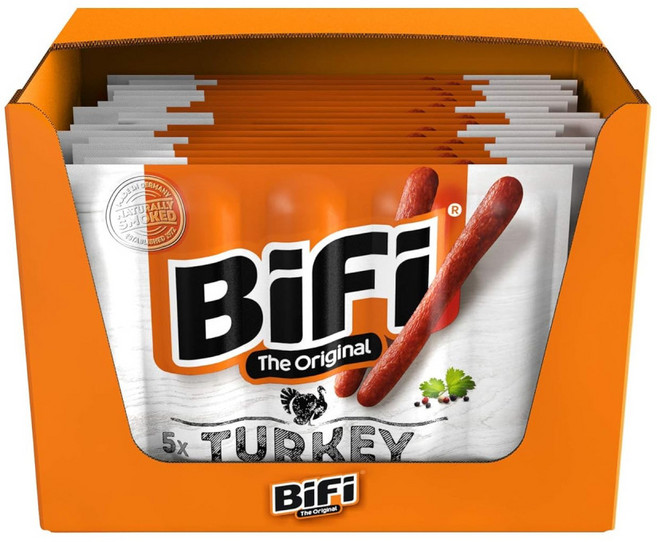 BiFi 칠면조 살라미 고기 스낵 20팩 20x5x20g, 1개, 100g