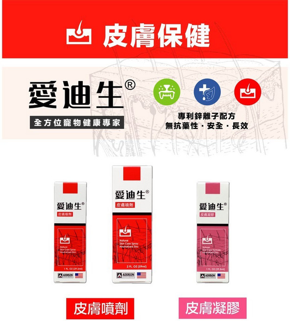 ADDISON 愛迪生 寵物皮膚噴劑 皮膚凝膠 止癢, 1個, 皮膚凝膠 29.5ml