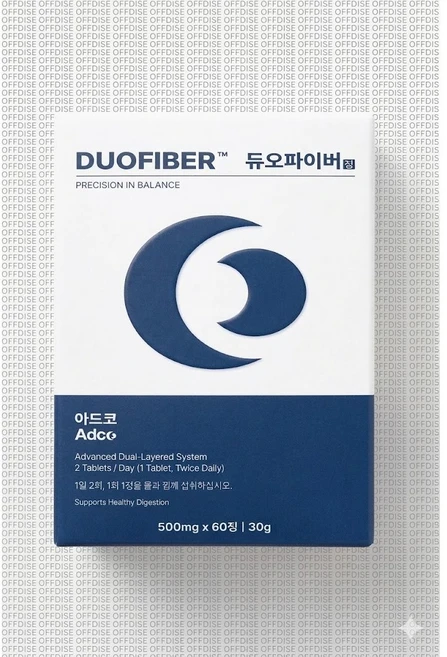 아드코 듀오파이버정 독일산 섬유정 식이섬유 정제 불용성 수용성 최적 밸런스 60정, 6개 - 쿠팡