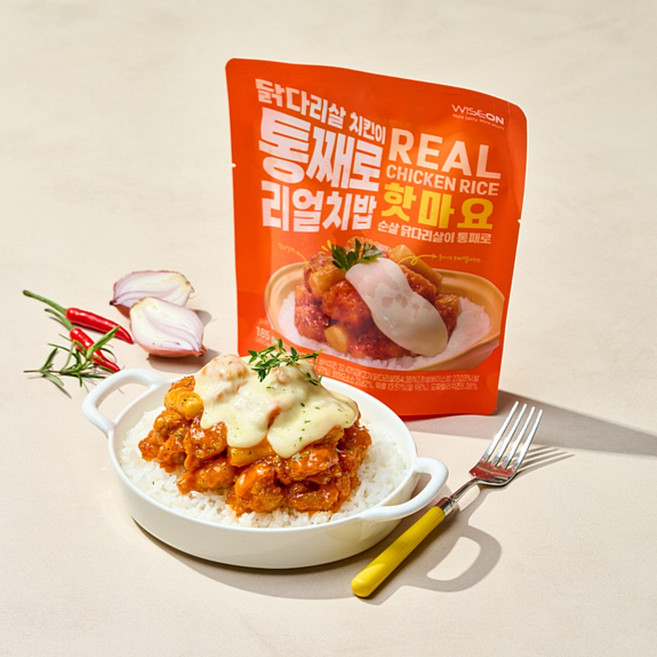 리얼치밥 핫마요 185g 렌지 3분조리 닭다리살 순살치킨 덮밥, 1개